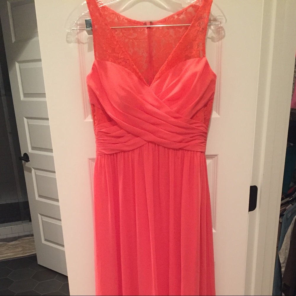 Jasmine Long Lace & Poly Chiffon Bridesmaid Dress